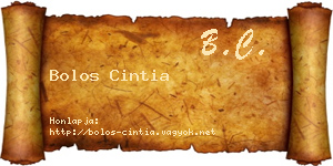 Bolos Cintia névjegykártya